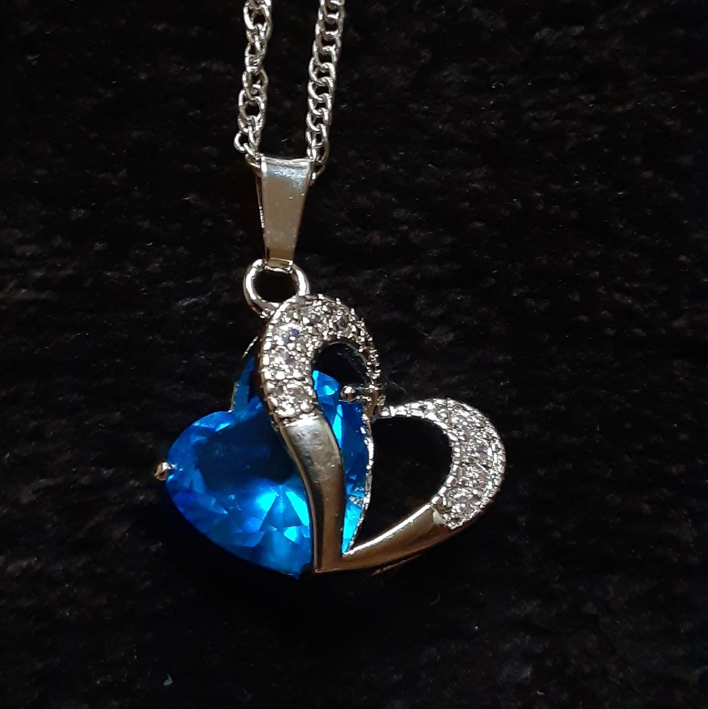 Sept. birthstone heart necklace